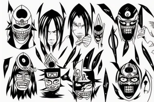 god of death from naruto with dagger tattoo idea