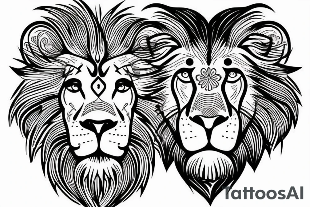 Lion black and white tattoo idea