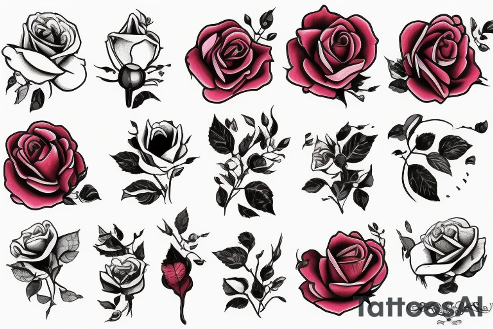 rose and blood tattoo idea