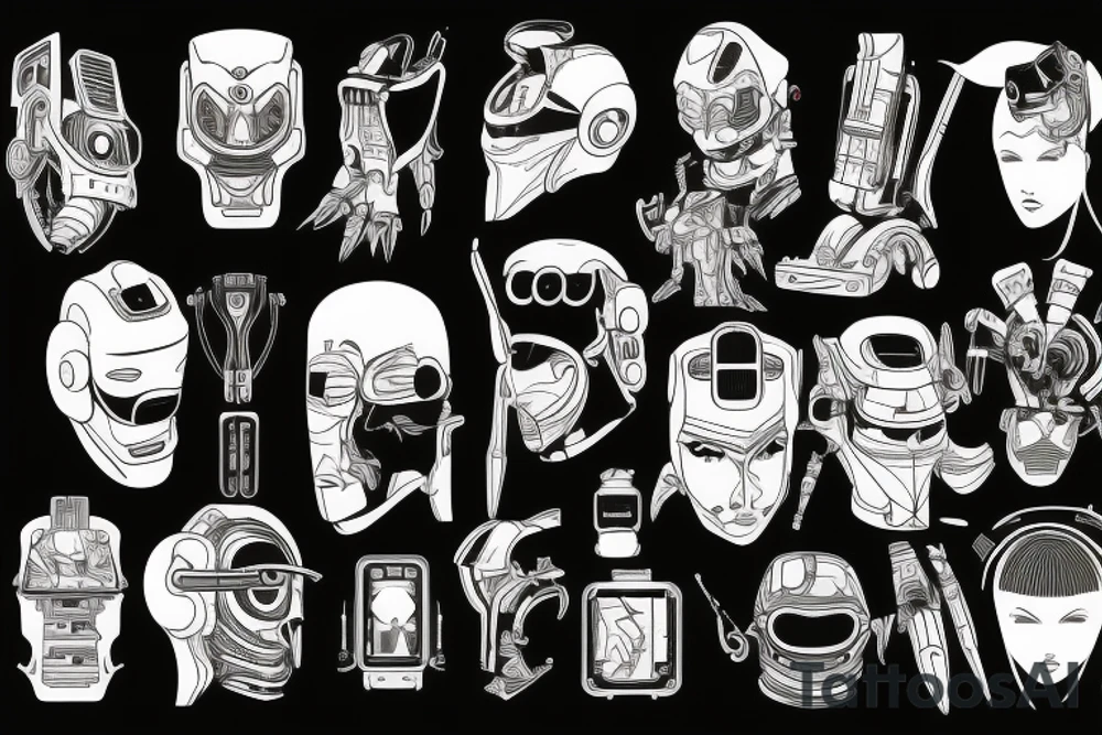 robotics cyberpunk tattoo idea