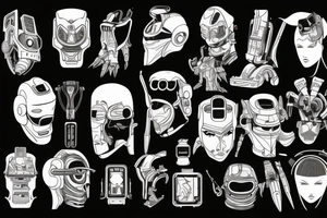 robotics cyberpunk tattoo idea