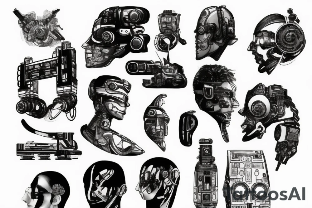 robotics cyberpunk tattoo idea