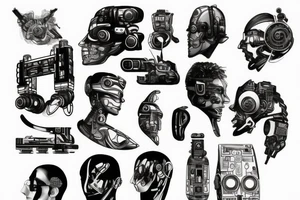 robotics cyberpunk tattoo idea
