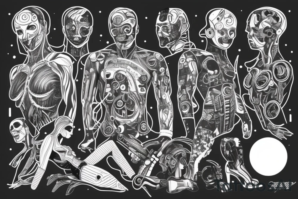 cyberpunk body elements tattoo idea