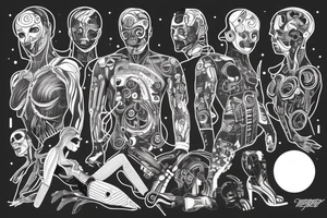cyberpunk body elements tattoo idea