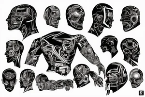 cyberpunk body elements tattoo idea