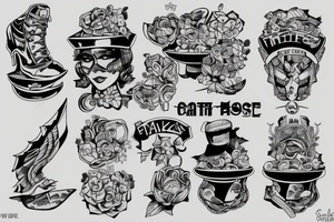 tattoo sketch, trash polka style, soviet panel house tattoo idea