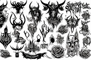 Satan an witch tattoo idea