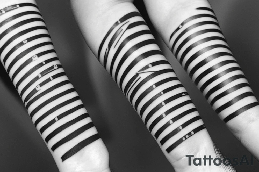 stripes on forearm tattoo idea