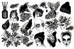 melancholy, winter, postpunk, doomer tattoo idea