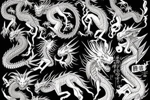 Dragon highly detailed anime, girl tattoo idea