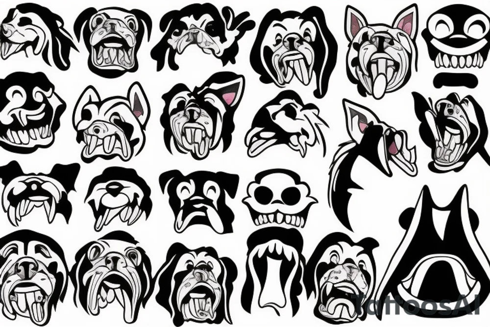 Dog teeth evil tattoo idea