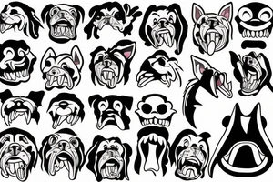 Dog teeth evil tattoo idea