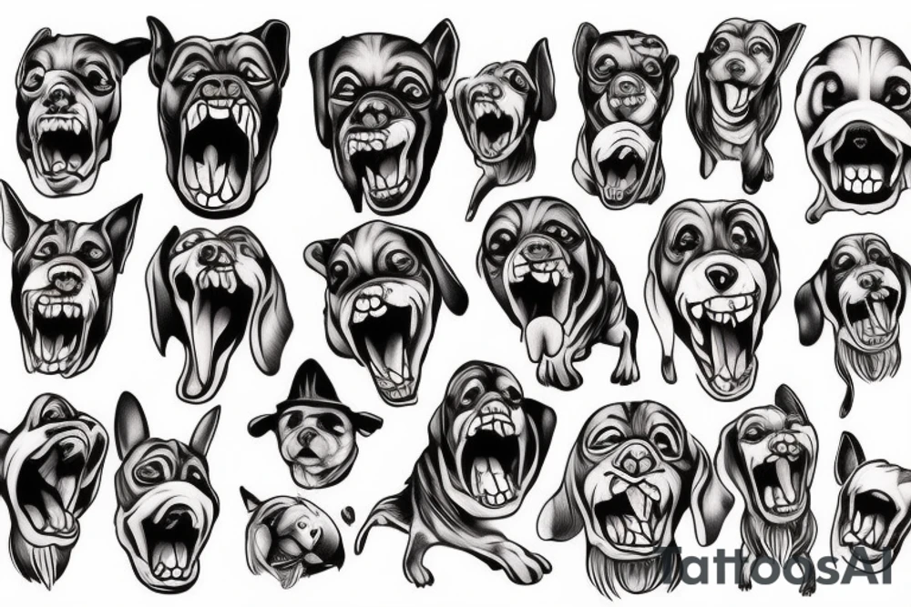 Dog teeth evil tattoo idea