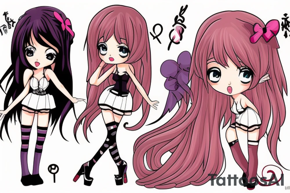 Anime girl sexy tattoo idea