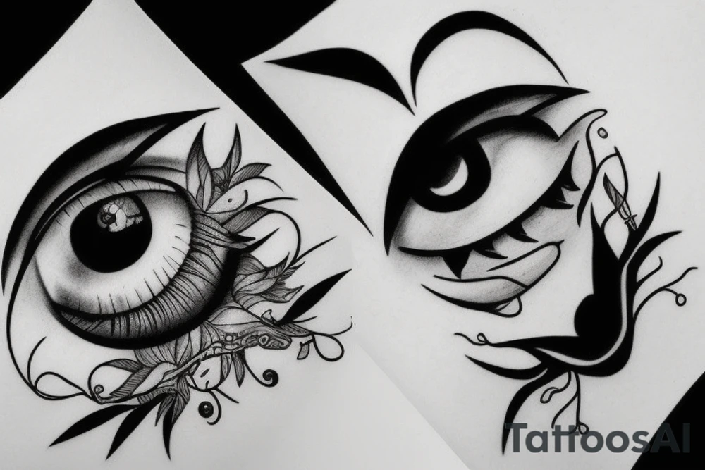 Smile and eyes tattoo idea