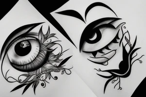 Smile and eyes tattoo idea