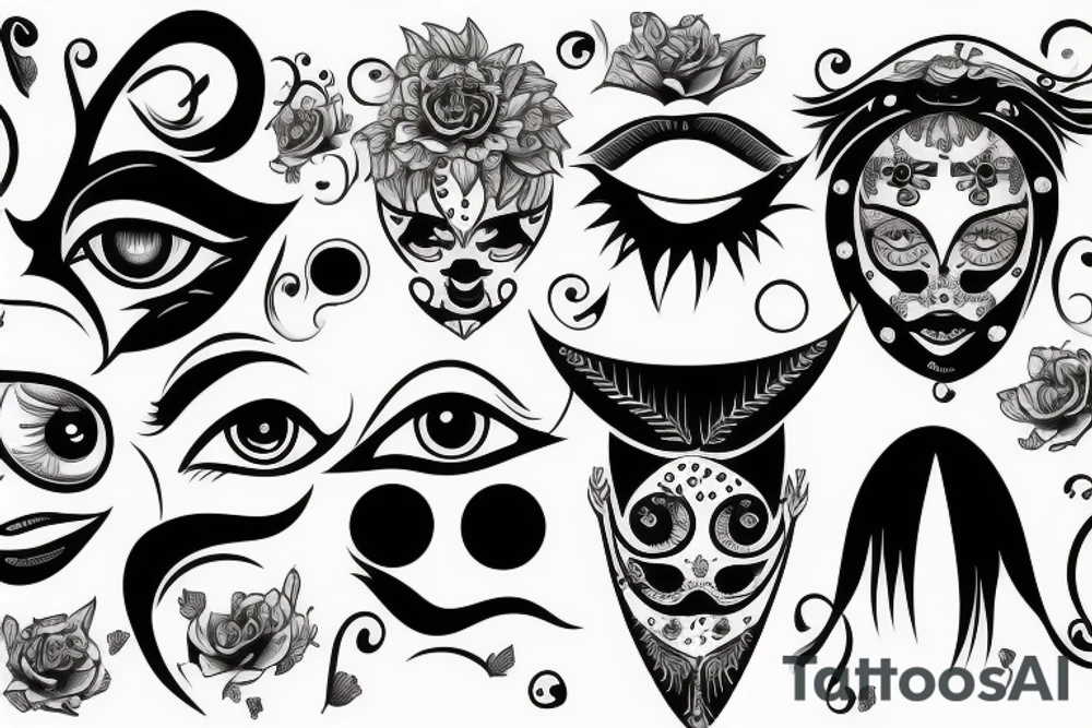 Smile and eyes tattoo idea