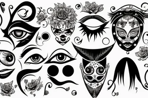 Smile and eyes tattoo idea