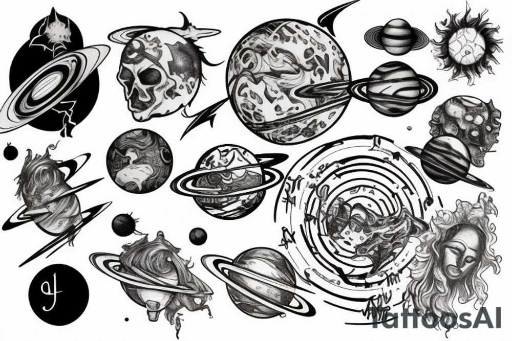 the parade of planets that weaves jormungard tattoo idea