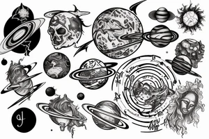 the parade of planets that weaves jormungard tattoo idea