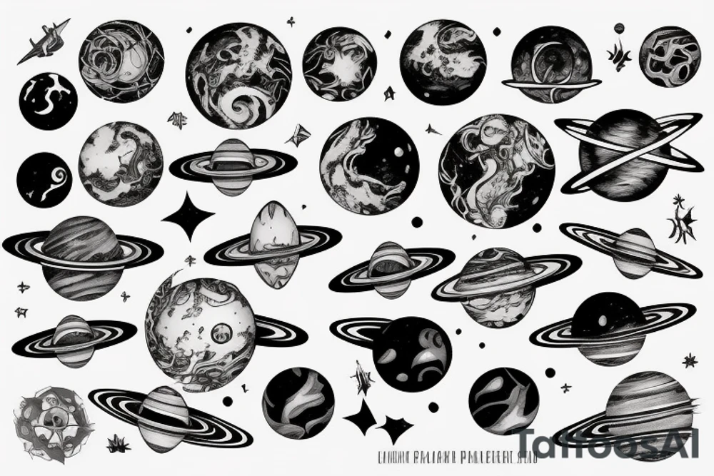 the parade of planets that weaves jormungard tattoo idea