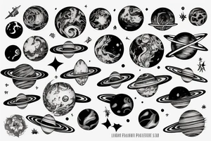 the parade of planets that weaves jormungard tattoo idea