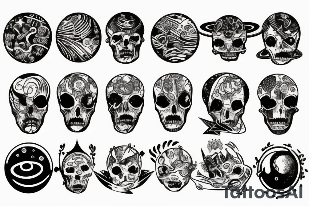 the parade of planets tattoo idea