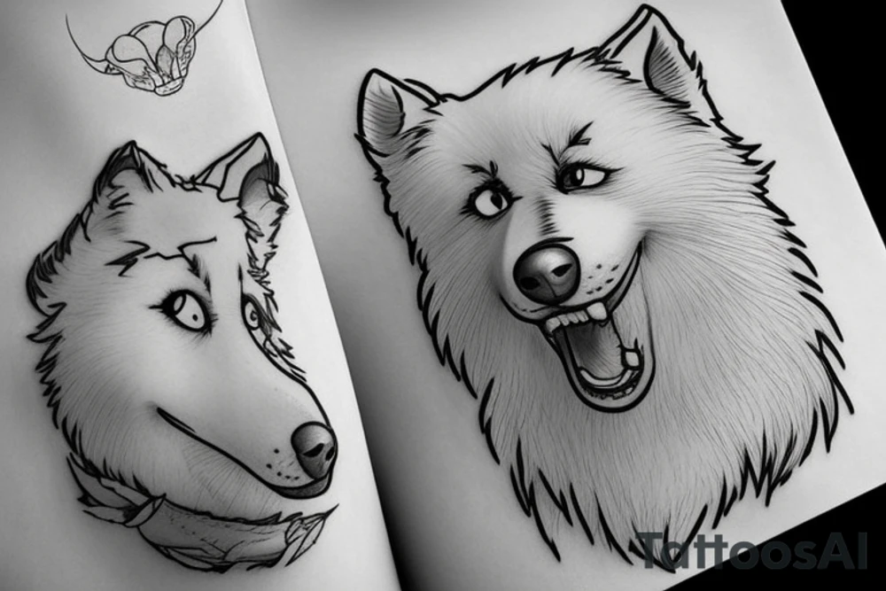 samoyed dog tattoo idea