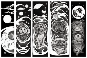 Dog whit moon tattoo idea