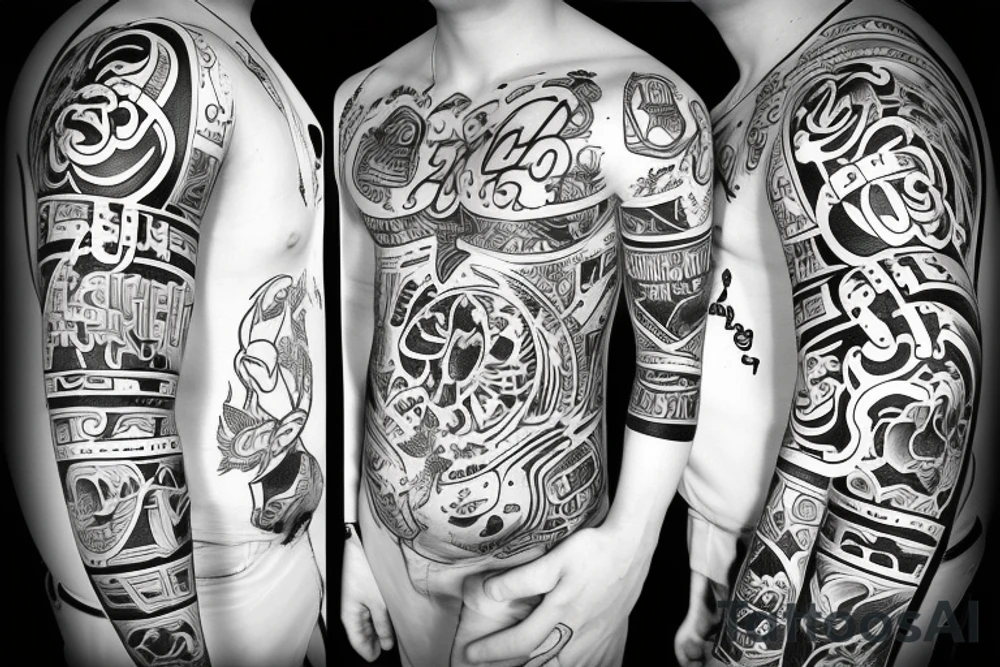 Only text Friends&Family tattoo idea