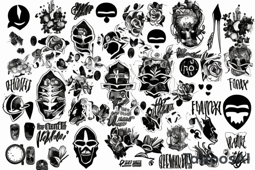 Only text Friends&Family tattoo idea