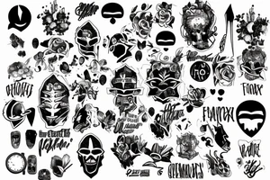 Only text Friends&Family tattoo idea