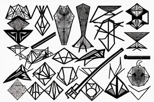 katana with secret geometry tattoo idea
