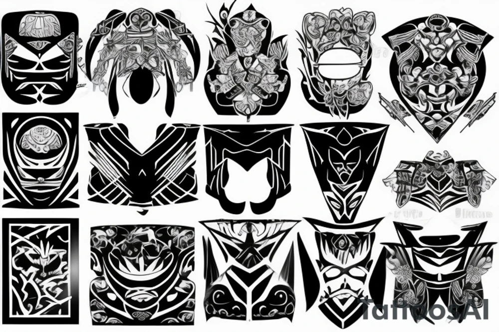 katana with trincette tattoo idea