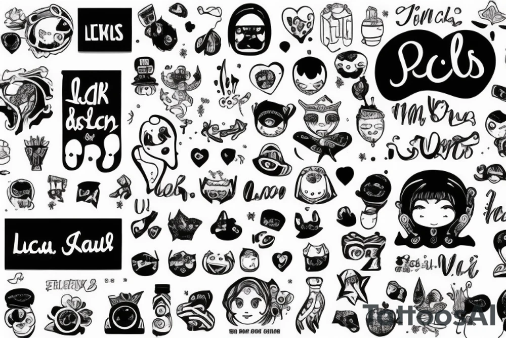 lucas name and cute design tattoo idea