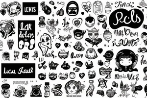 lucas name and cute design tattoo idea
