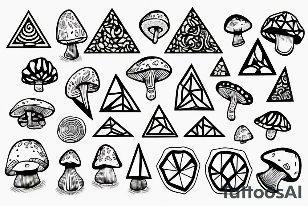 mushroom with secret geometry tattoo idea