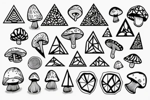 mushroom with secret geometry tattoo idea