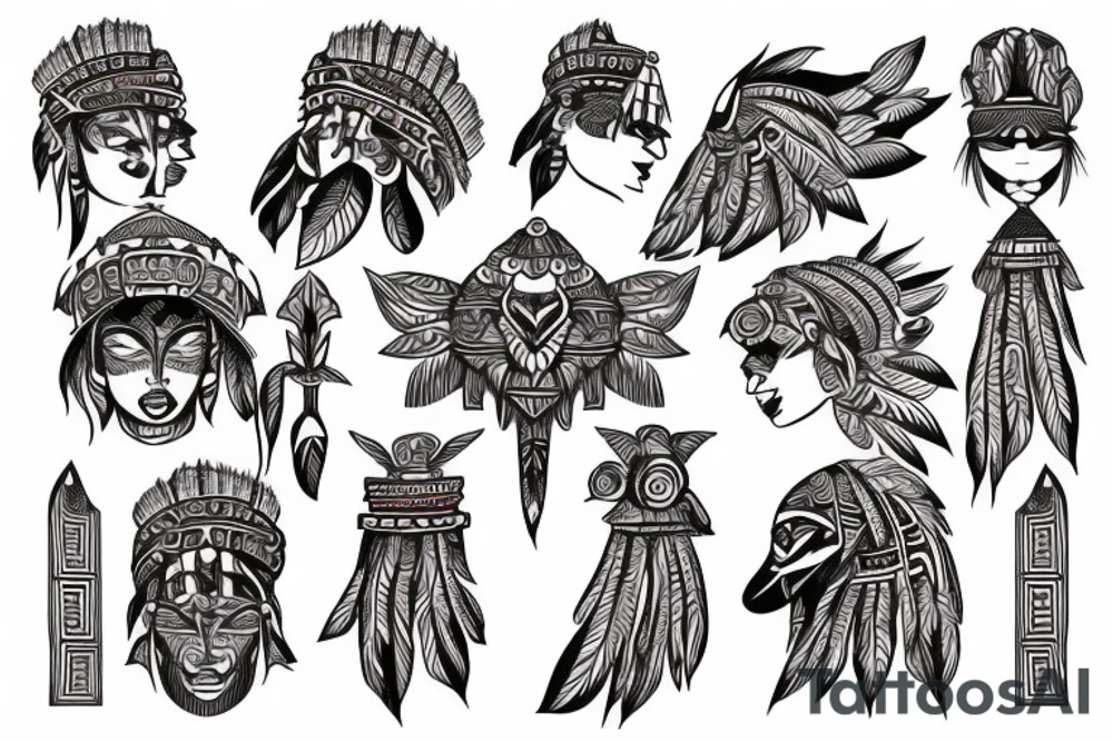 Indian tribal design with British influence tattoo idea
