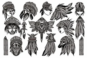 Indian tribal design with British influence tattoo idea