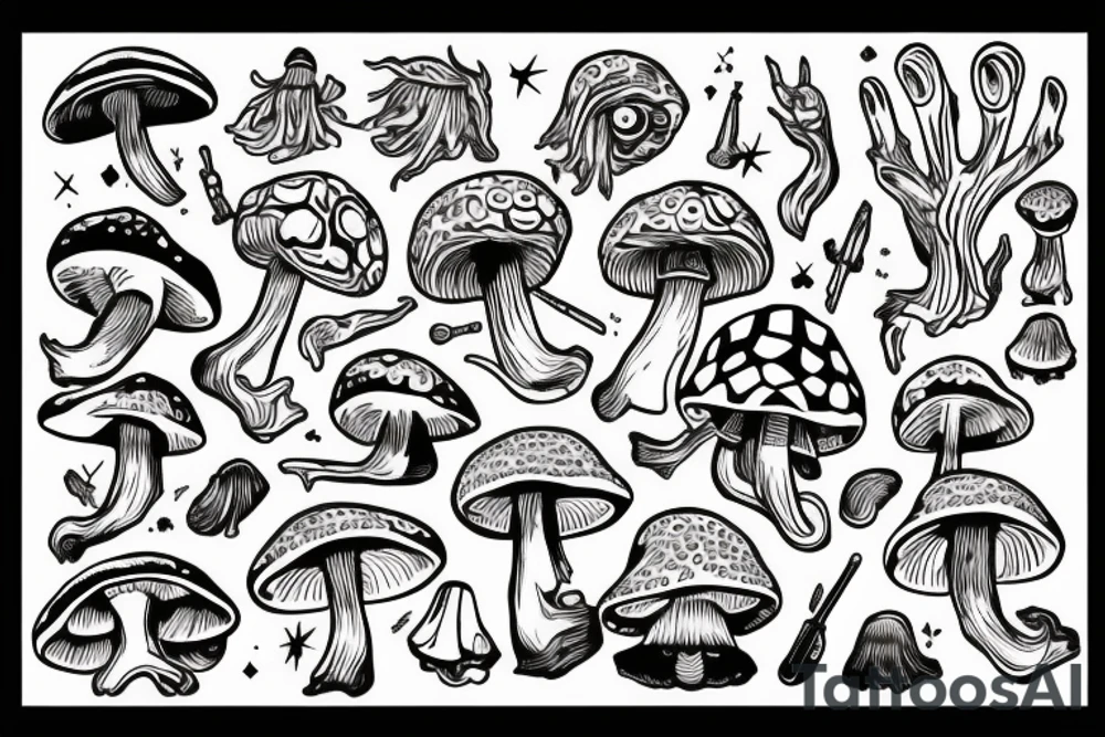 mushroom wizzard tattoo idea