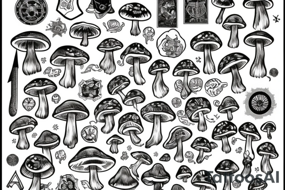 mushroom wizzard tattoo idea