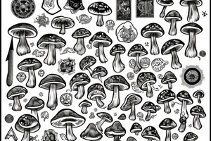 mushroom wizzard tattoo idea