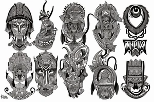 India tribal design with British influence tattoo idea