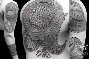 Indian classical music tattoo idea