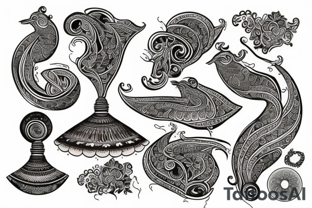 Indian classical music tattoo idea