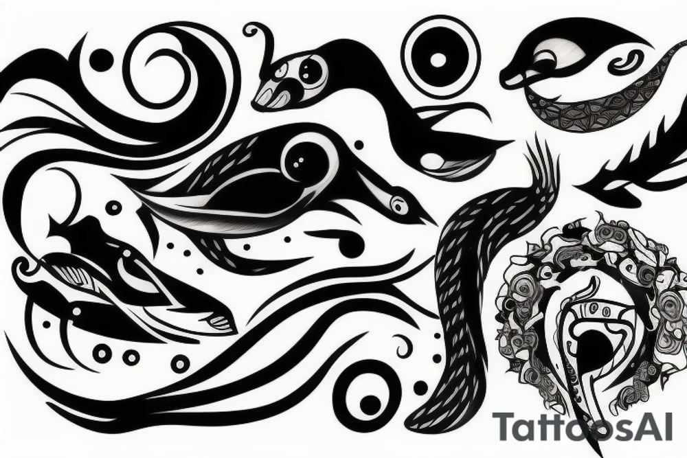 Abstract creature tattoo idea