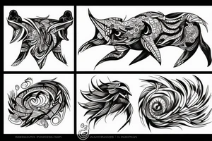 Abstract creature tattoo idea