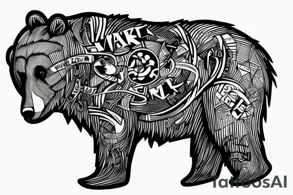 War bear wirh ak-74 tattoo idea